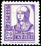 Spain 1937 Isabel La Catolica 20 CTS Violeta Edifil 821. España 821. Subida por susofe